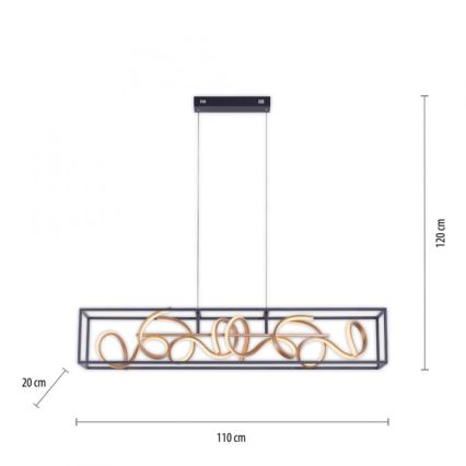 Paul Neuhaus 2416-18 - LED lysdæmper lysekrone i en snor SELINA 4xLED/10,2W/230V