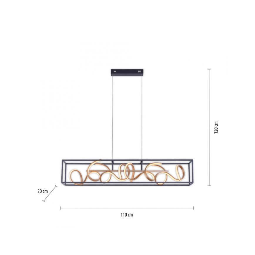 Paul Neuhaus 2416-18 - LED lysdæmper lysekrone i en snor SELINA 4xLED/10,2W/230V