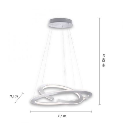 Paul Neuhaus 2491-55 - LED pendel dæmpbar ALESSA 2xLED/26W/230V + fjernbetjening