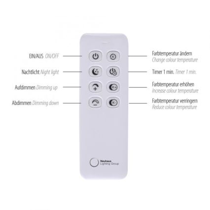 Paul Neuhaus 319-18 - LED gulvlampe dæmpbar HULA LED/21,5W/230V 2700-5000K + fjernbetjening