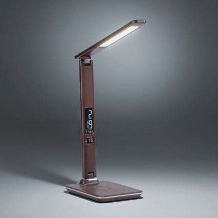 Paul Neuhaus 4595-23 - LED dæmpbar touch bordlampe med trådløs opladning ADRIANO LED/5W/230V brun