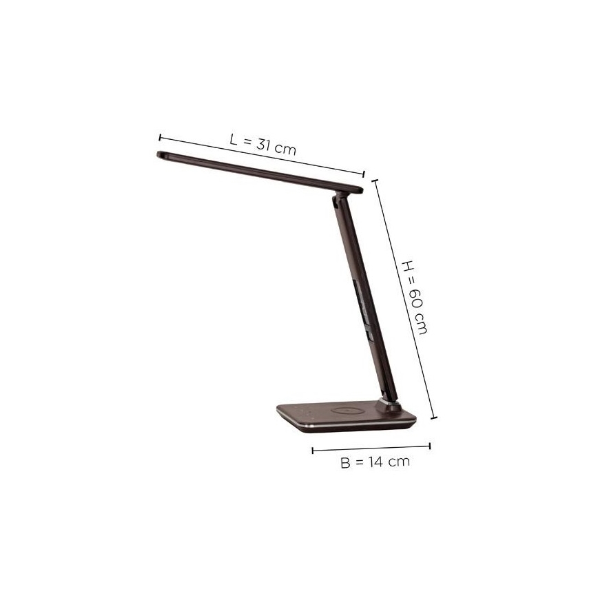 Paul Neuhaus 4595-23 - LED bordlampe med trådløs opladning og touch-funktion dæmpbar ADRIANO LED/5W/230V brown