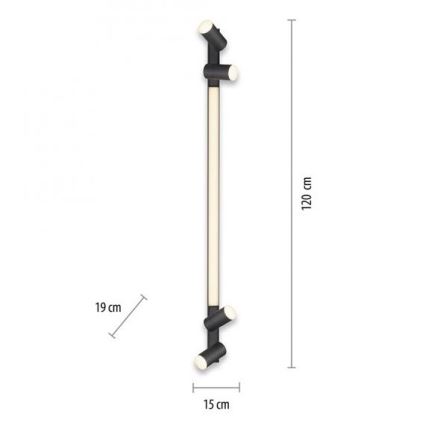 Paul Neuhaus 6121-13 - LED spotlampe dæmpbar PURE 4xLED/4W/230V + LED/9W 2700-5000K + fjernbetjening