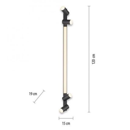 Paul Neuhaus 6121-13 - LED spotlampe dæmpbar PURE 4xLED/4W/230V + LED/9W + fjernbetjening