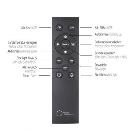 Paul Neuhaus 6121-79 - LED spotlampe dæmpbar PURE 4xLED/4W/230V + LED/9W 2700-5000K + fjernbetjening