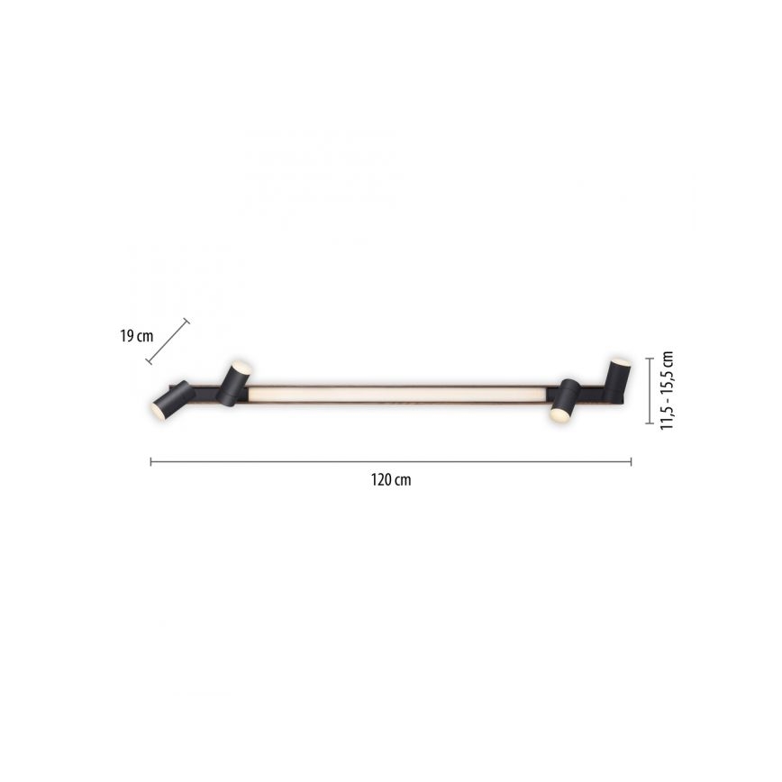 Paul Neuhaus 6121-79 - LED spotlampe dæmpbar PURE 4xLED/4W/230V + LED/9W 2700-5000K + fjernbetjening