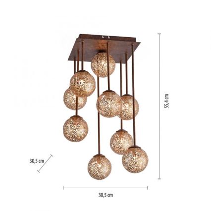 Paul Neuhaus 6238-48 - Pendellampe GRETA 9xG9/40W/230V