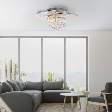 Paul Neuhaus 6267-17 - LED loftlampe dæmpbar ROTAZO LED/32W/230V diameter 45 cm skinnende krom