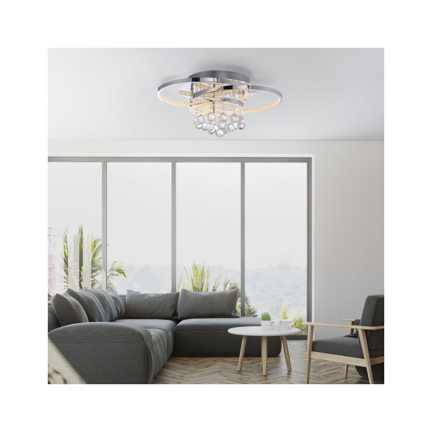 Paul Neuhaus 6267-17 - LED loftlampe dæmpbar ROTAZO LED/32W/230V diameter 45 cm skinnende krom