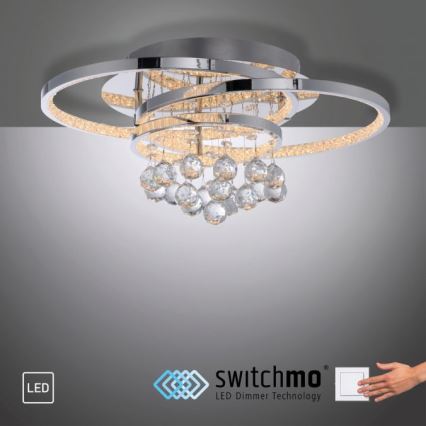 Paul Neuhaus 6267-17 - LED loftlampe dæmpbar ROTAZO LED/32W/230V diameter 45 cm skinnende krom