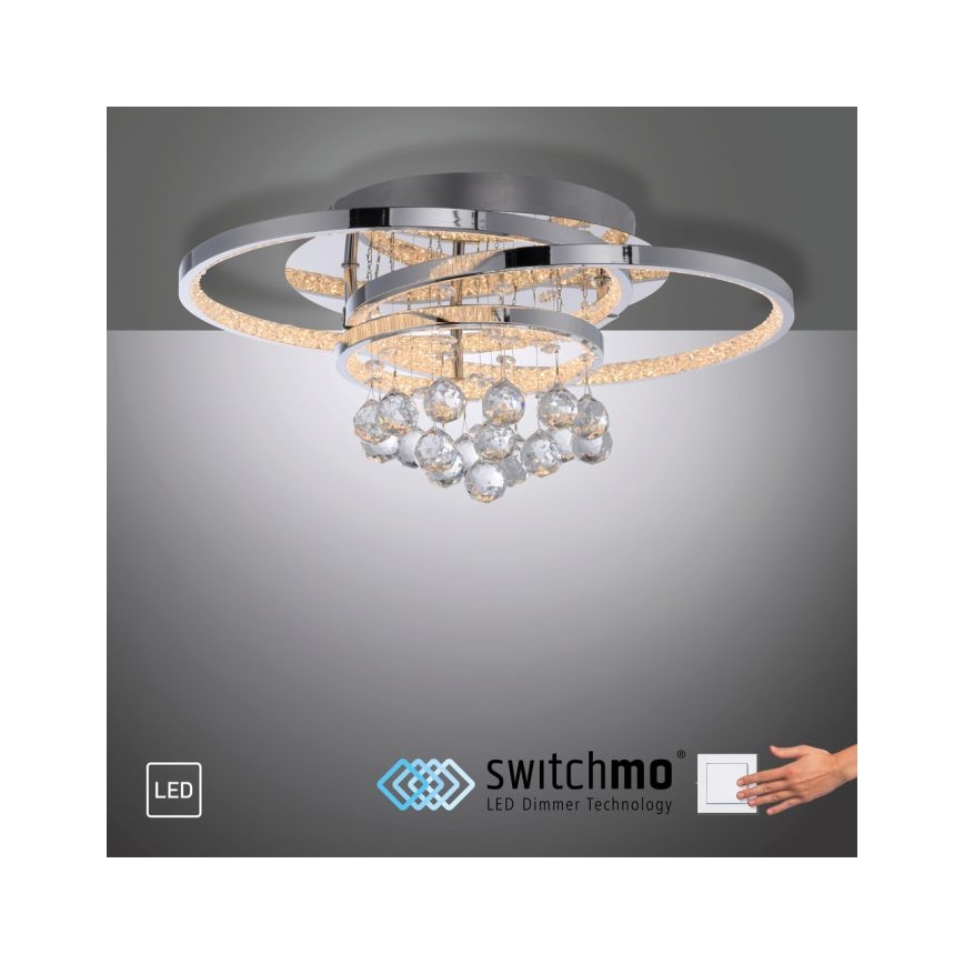 Paul Neuhaus 6267-17 - LED loftlampe dæmpbar ROTAZO LED/32W/230V diameter 45 cm skinnende krom