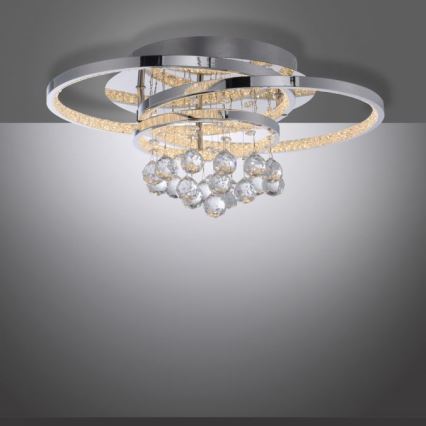 Paul Neuhaus 6267-17 - LED loftlampe dæmpbar ROTAZO LED/32W/230V diameter 45 cm skinnende krom