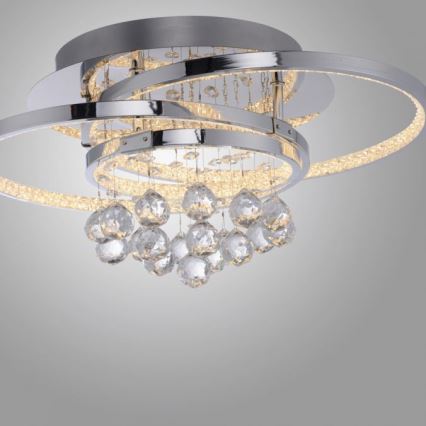 Paul Neuhaus 6267-17 - LED loftlampe dæmpbar ROTAZO LED/32W/230V diameter 45 cm skinnende krom