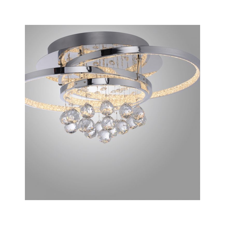 Paul Neuhaus 6267-17 - LED loftlampe dæmpbar ROTAZO LED/32W/230V diameter 45 cm skinnende krom