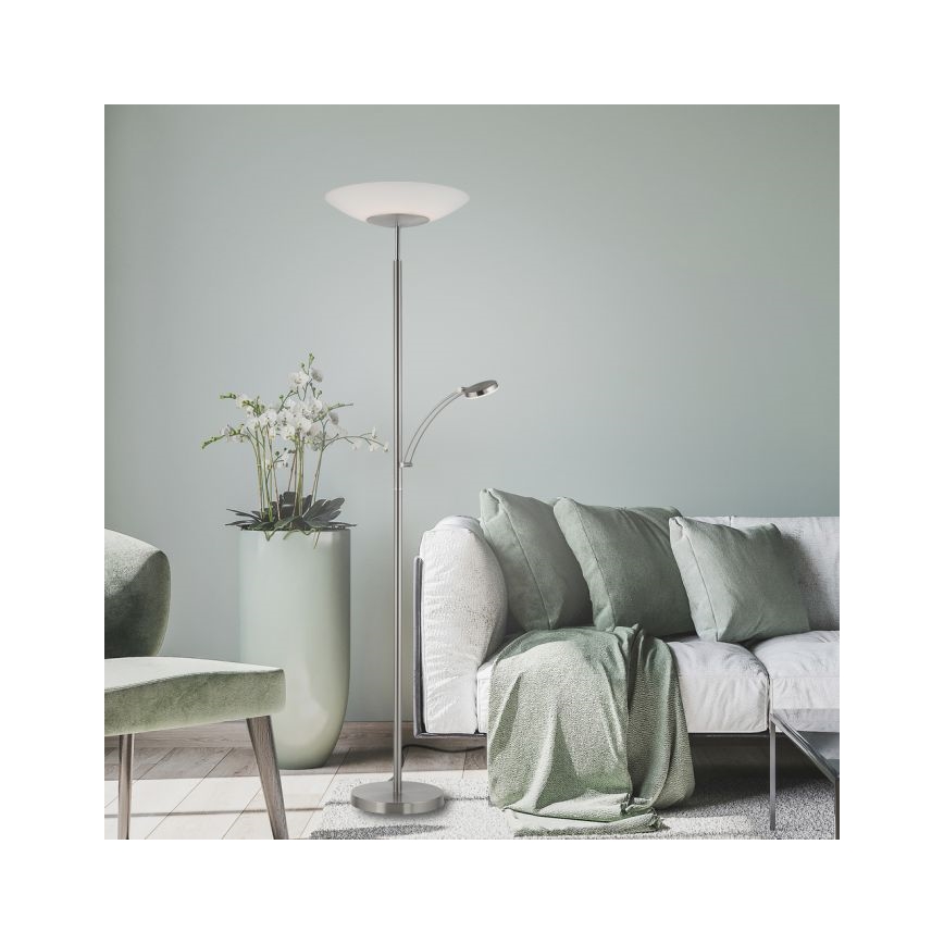 Paul Neuhaus 655-55 - LED gulvlampe dæmpbar ALFRED 1xLED/28W+1xLED/4W/230V skinnende krom