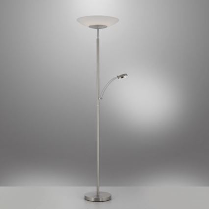 Paul Neuhaus 655-55 - LED gulvlampe dæmpbar ALFRED 1xLED/28W+1xLED/4W/230V skinnende krom