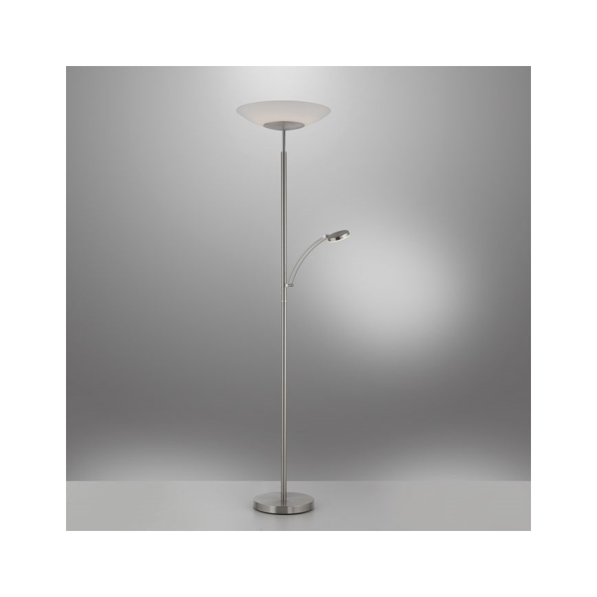 Paul Neuhaus 655-55 - LED gulvlampe dæmpbar ALFRED 1xLED/28W+1xLED/4W/230V skinnende krom