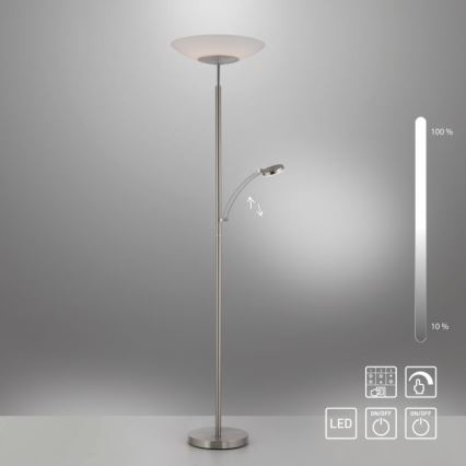 Paul Neuhaus 655-55 - LED gulvlampe dæmpbar ALFRED 1xLED/28W+1xLED/4W/230V skinnende krom