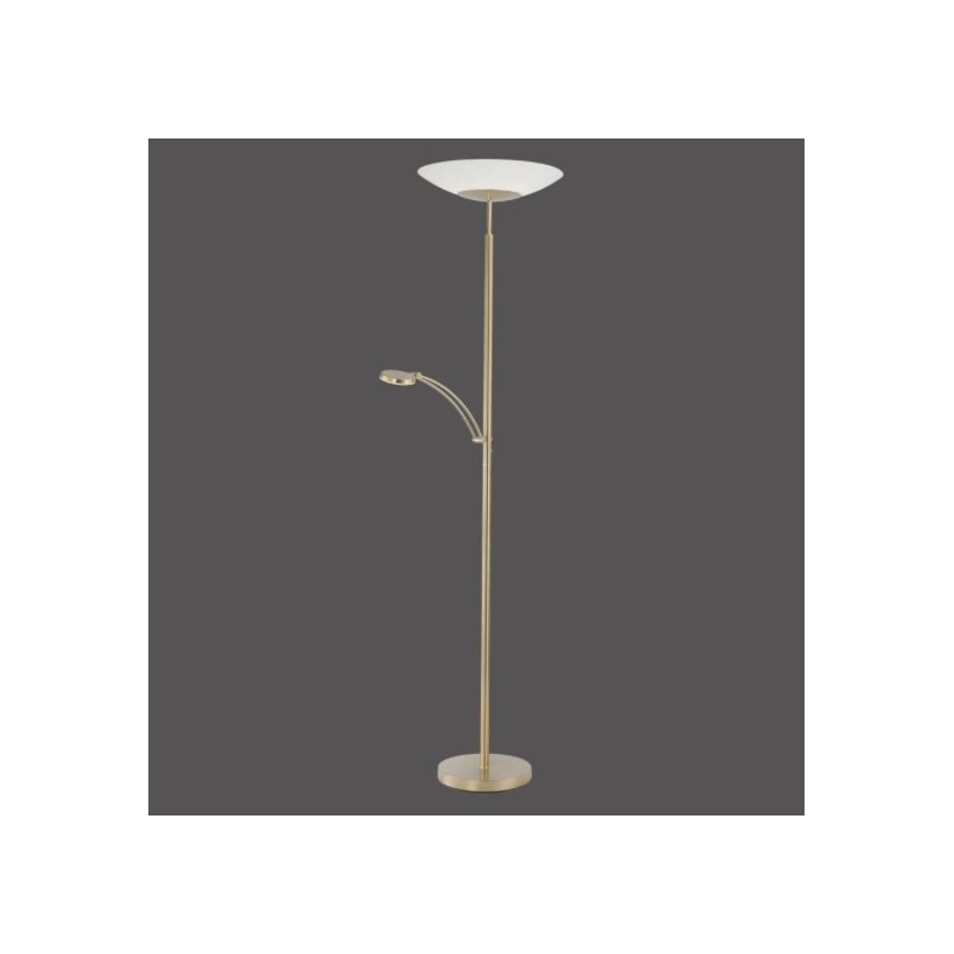 Paul Neuhaus - 655-60 - LED gulvlampe dæmpbar ALFRED 1xLED/28W/230V+1xLED/4W/230V messing