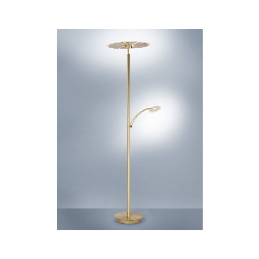 Paul Neuhaus 673-60 - LED gulvlampe dæmpbar ARTUR 2xLED/21W/230V+1xLED/6W guldfarvet