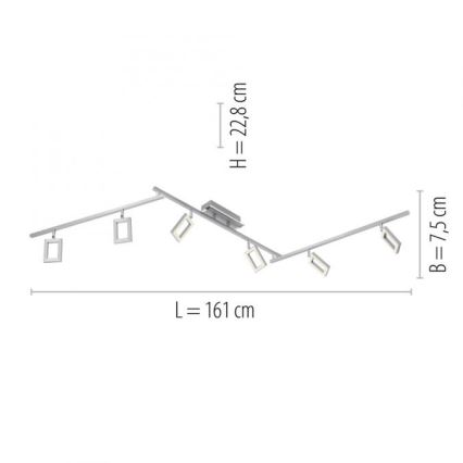 Paul Neuhaus 6965-55 - LED spotlampe dæmpbar INIGO 6xLED/4W/230V