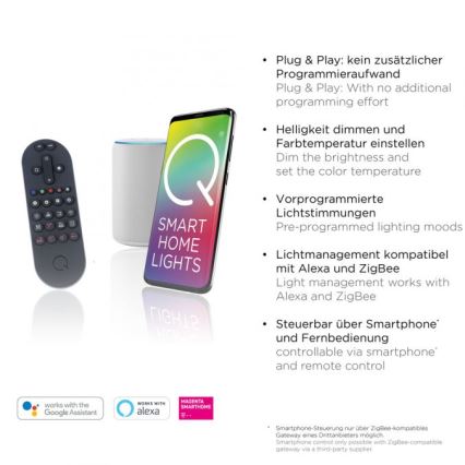 Paul Neuhaus 8008-70 - LED loftlampe dæmpbar Q-PIATO LED/49W/230V 2700-5000K Wi-Fi + fjernbetjening