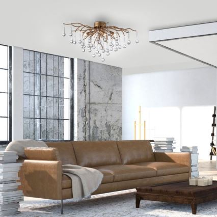 Paul Neuhaus 8090-11 - Loftlampe ICICLE 4xG9/40W/230V 30x60 cm messing