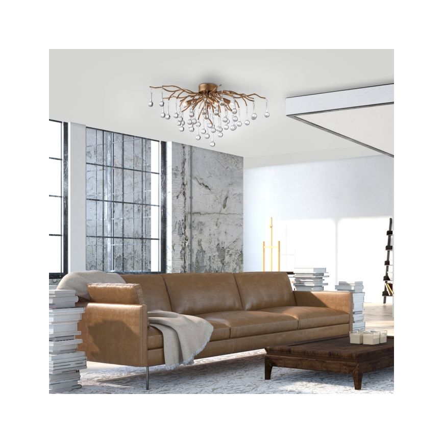 Paul Neuhaus 8090-11 - Loftlampe ICICLE 4xG9/40W/230V 30x60 cm messing