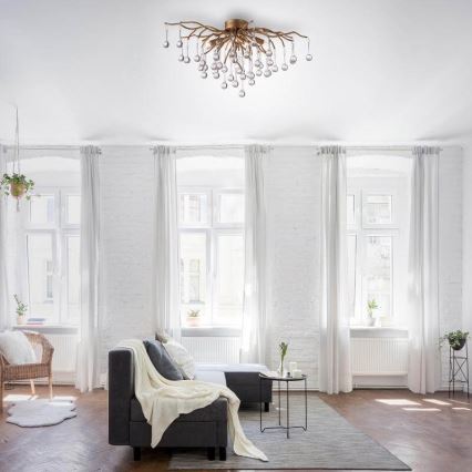 Paul Neuhaus 8090-11 - Loftlampe ICICLE 4xG9/40W/230V 30x60 cm messing