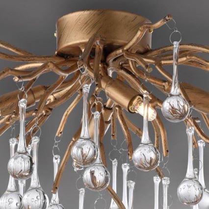Paul Neuhaus 8090-11 - Loftlampe ICICLE 4xG9/40W/230V 30x60 cm messing