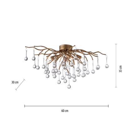 Paul Neuhaus 8090-11 - Loftlampe ICICLE 4xG9/40W/230V 30x60 cm messing