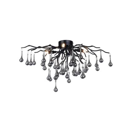 Paul Neuhaus 8090-18 - ICICLE påbygget lysekrone, 4 x G9 (4 x 40 W), 230 V, 30 x 60 cm, sort