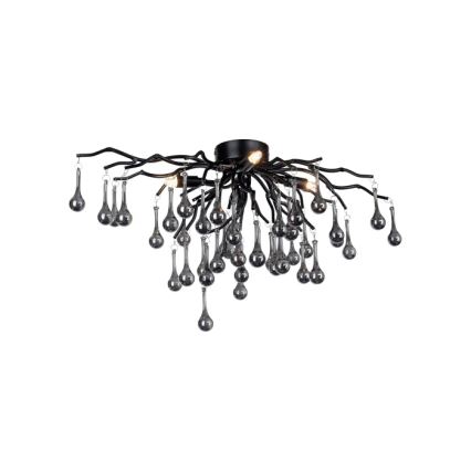 Paul Neuhaus 8090-18 - ICICLE påbygget lysekrone, 4 x G9 (4 x 40 W), 230 V, 30 x 60 cm, sort
