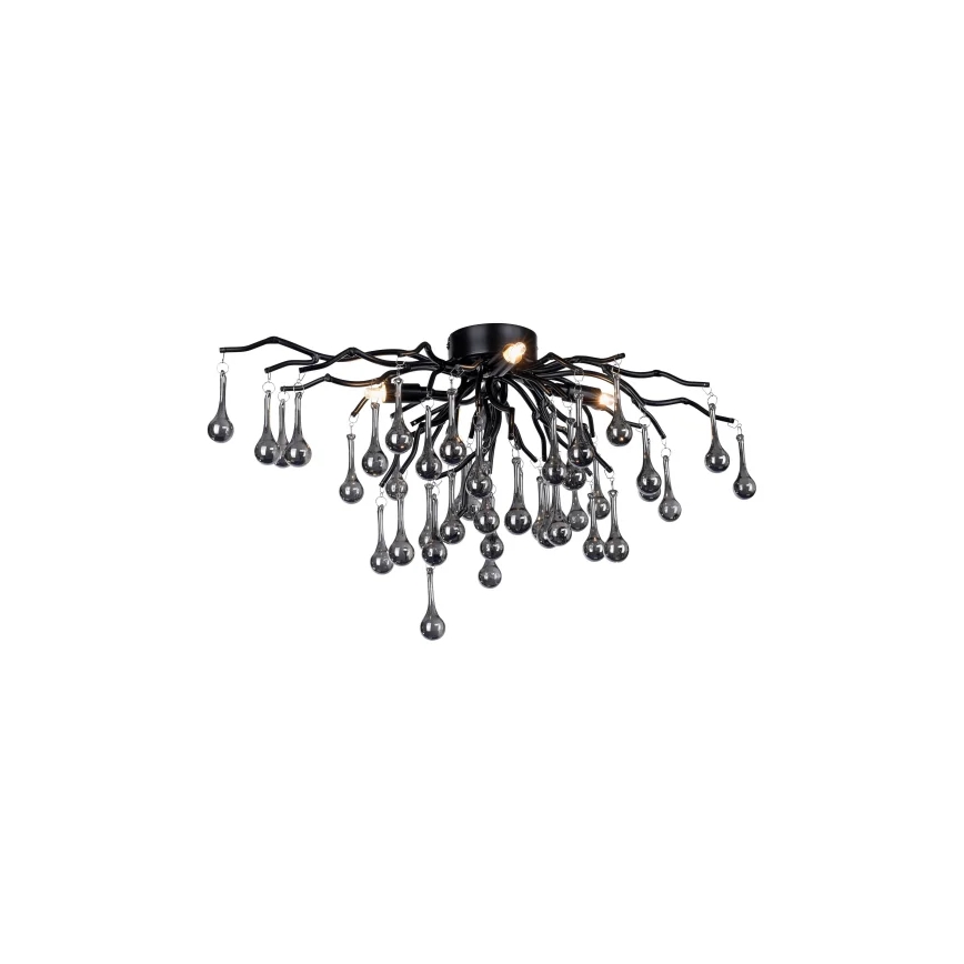Paul Neuhaus 8090-18 - ICICLE påbygget lysekrone, 4 x G9 (4 x 40 W), 230 V, 30 x 60 cm, sort