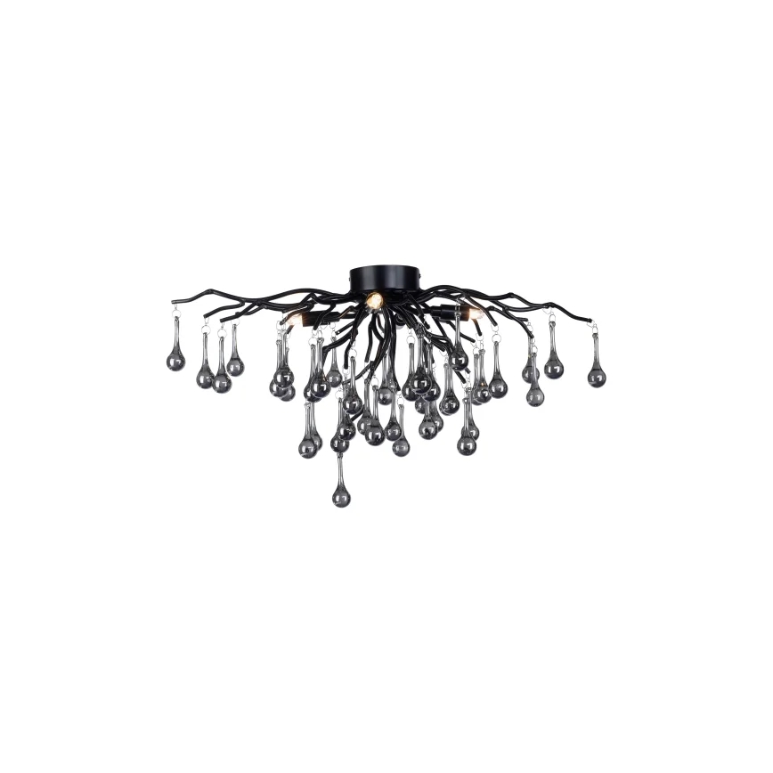 Paul Neuhaus 8090-18 - ICICLE påbygget lysekrone, 4 x G9 (4 x 40 W), 230 V, 30 x 60 cm, sort