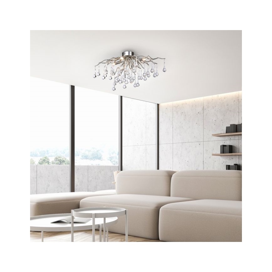 Paul Neuhaus 8090-55 - Loftlampe ICICLE 4xG9/40W/230V 30x60 cm skinnende krom