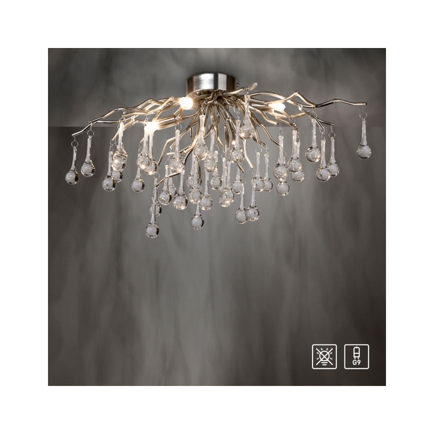 Paul Neuhaus 8090-55 - Loftlampe ICICLE 4xG9/40W/230V 30x60 cm skinnende krom