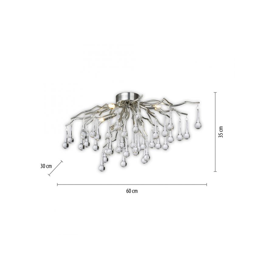 Paul Neuhaus 8090-55 - Loftlampe ICICLE 4xG9/40W/230V 30x60 cm skinnende krom