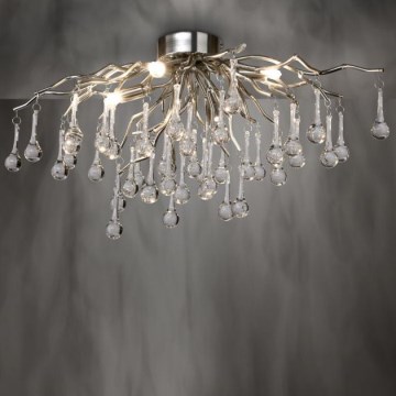 Paul Neuhaus 8090-55 - Loftlampe ICICLE 4xG9/40W/230V 30x60 cm skinnende krom