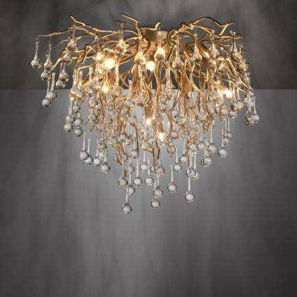 Paul Neuhaus 8091-11 - Loftlampe ICICLE 9xG9/40W/230V diameter 50 cm messing