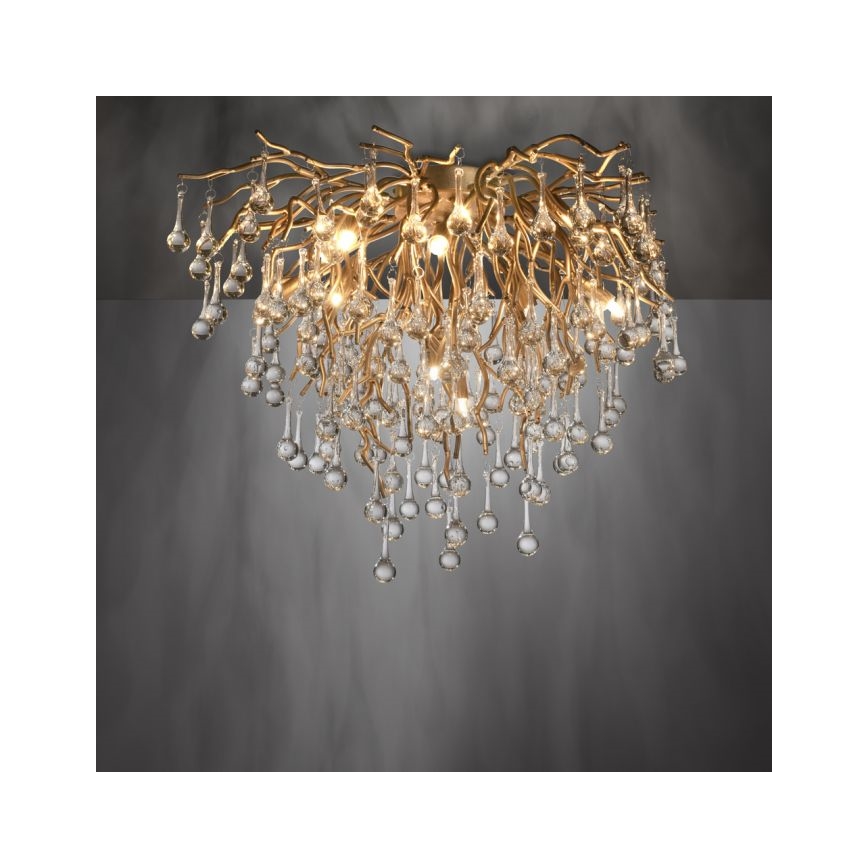 Paul Neuhaus 8091-11 - Loftlampe ICICLE 9xG9/40W/230V diameter 50 cm messing