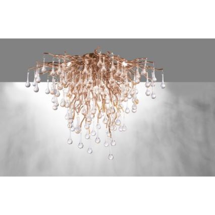 Paul Neuhaus 8091-11 - Loftlampe ICICLE 9xG9/40W/230V diameter 50 cm messing
