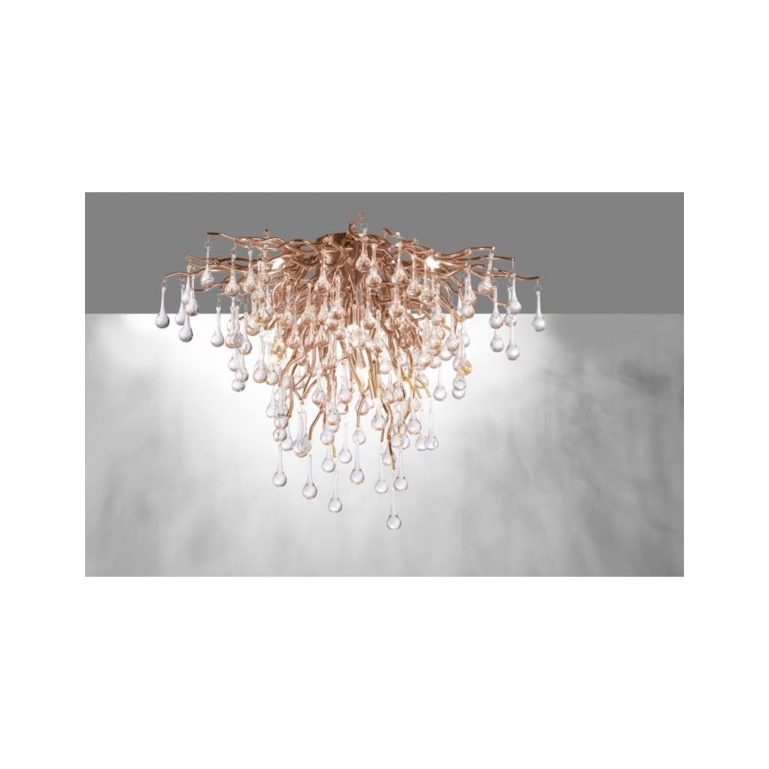 Paul Neuhaus 8091-11 - Loftlampe ICICLE 9xG9/40W/230V diameter 50 cm messing