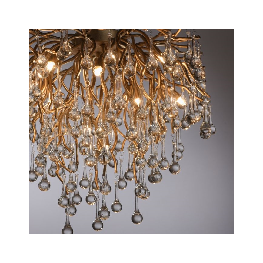 Paul Neuhaus 8091-11 - Loftlampe ICICLE 9xG9/40W/230V diameter 50 cm messing