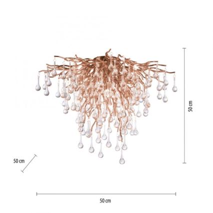 Paul Neuhaus 8091-11 - Loftlampe ICICLE 9xG9/40W/230V diameter 50 cm messing