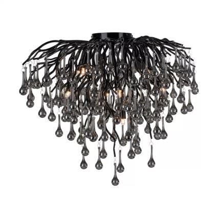 Paul Neuhaus 8091-18 - Overflademonteret lysekrone ICICLE 9xG9/40W/230V Ø 50 cm sort