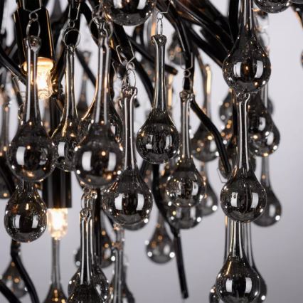 Paul Neuhaus 8091-18 - Overflademonteret lysekrone ICICLE 9xG9/40W/230V Ø 50 cm sort