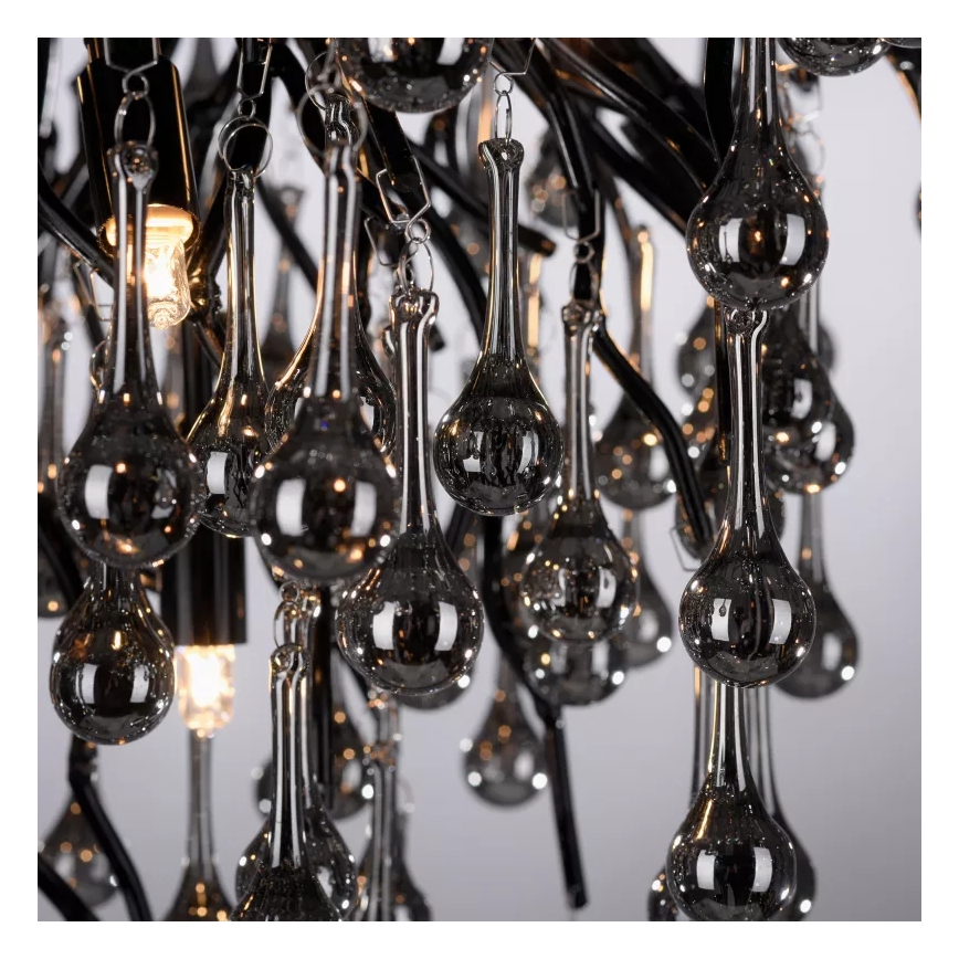 Paul Neuhaus 8091-18 - Overflademonteret lysekrone ICICLE 9xG9/40W/230V Ø 50 cm sort