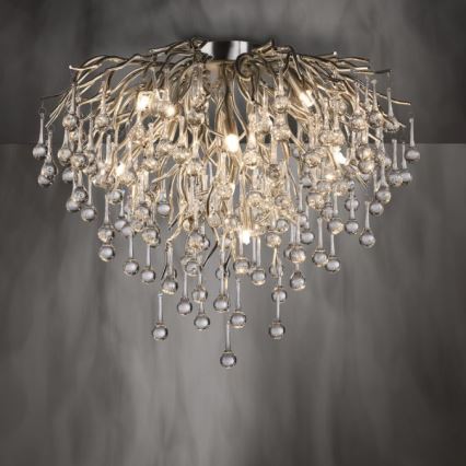 Paul Neuhaus 8091-55 - Loftlampe ICICLE 9xG9/40W/230V diameter 50 cm skinnende krom