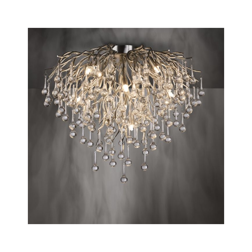Paul Neuhaus 8091-55 - Loftlampe ICICLE 9xG9/40W/230V diameter 50 cm skinnende krom